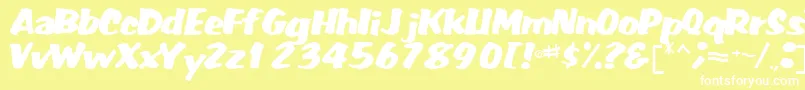 Шрифт FatRegularTtnorm – белые шрифты на жёлтом фоне
