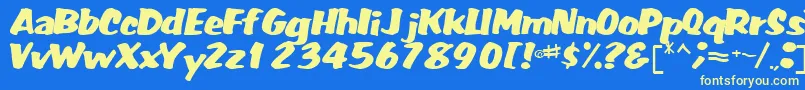FatRegularTtnorm Font – Yellow Fonts on Blue Background