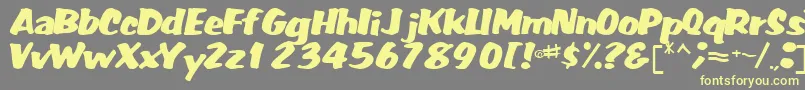 Шрифт FatRegularTtnorm – жёлтые шрифты на сером фоне