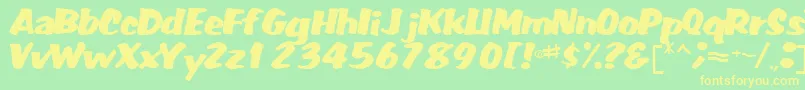 FatRegularTtnorm Font – Yellow Fonts on Green Background