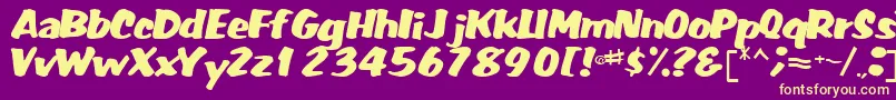Шрифт FatRegularTtnorm – жёлтые шрифты на фиолетовом фоне