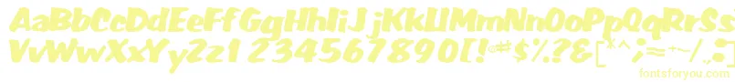 フォントFatRegularTtnorm – 白い背景に黄色の文字