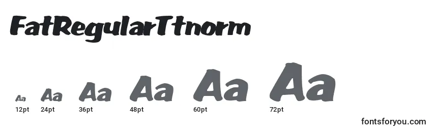 Размеры шрифта FatRegularTtnorm