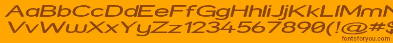 フォントStrexpi – オレンジの背景に茶色のフォント