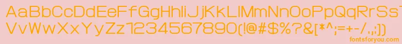 ProtofetMedium-Schriftart – Orangefarbene Schriften auf rosa Hintergrund