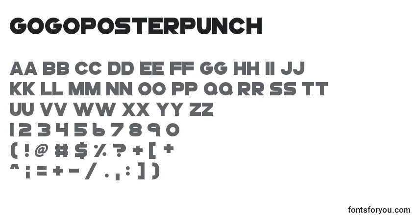 Шрифт Gogoposterpunch – алфавит, цифры, специальные символы