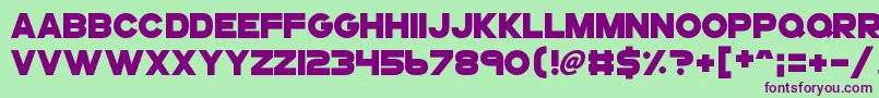 Gogoposterpunch Font – Purple Fonts on Green Background