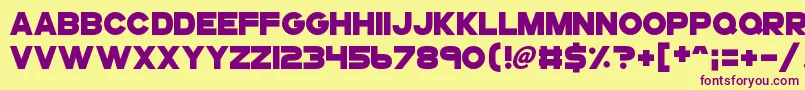 Gogoposterpunch Font – Purple Fonts on Yellow Background