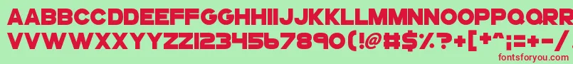 Gogoposterpunch Font – Red Fonts on Green Background