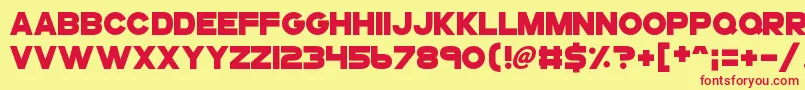 Gogoposterpunch-Schriftart – Rote Schriften auf gelbem Hintergrund