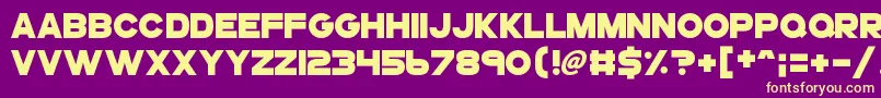 Fonte Gogoposterpunch – fontes amarelas em um fundo roxo