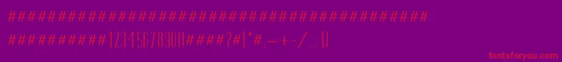フォントTamila – 紫の背景に赤い文字