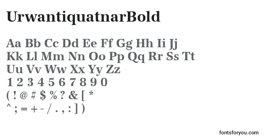 A fonte UrwantiquatnarBold – alfabeto, números, caracteres especiais