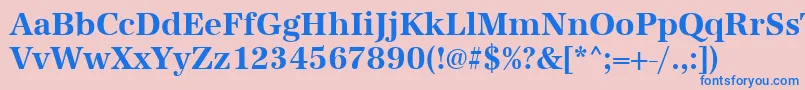 フォントUrwantiquatnarBold – ピンクの背景に青い文字