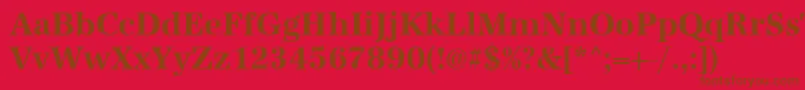 フォントUrwantiquatnarBold – 赤い背景に茶色の文字