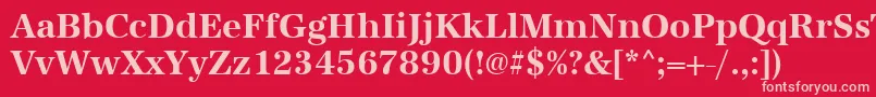 UrwantiquatnarBold-fontti – vaaleanpunaiset fontit punaisella taustalla