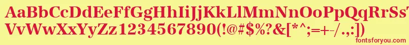 UrwantiquatnarBold-Schriftart – Rote Schriften auf gelbem Hintergrund