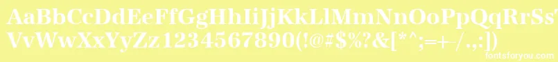 UrwantiquatnarBold-fontti – valkoiset fontit keltaisella taustalla
