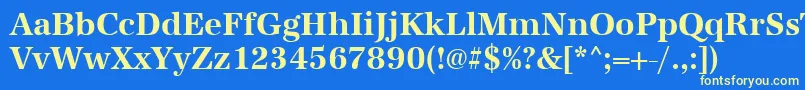 Шрифт UrwantiquatnarBold – жёлтые шрифты на синем фоне