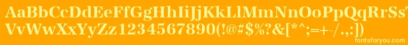 Шрифт UrwantiquatnarBold – жёлтые шрифты на оранжевом фоне
