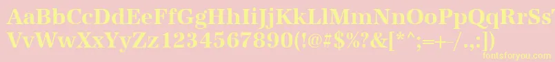 UrwantiquatnarBold-fontti – keltaiset fontit vaaleanpunaisella taustalla