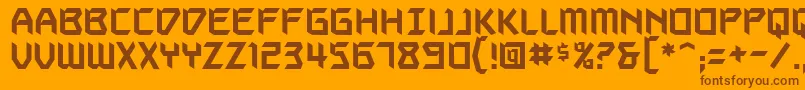 AutodestructBb Font – Brown Fonts on Orange Background