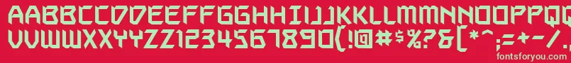 AutodestructBb Font – Green Fonts on Red Background