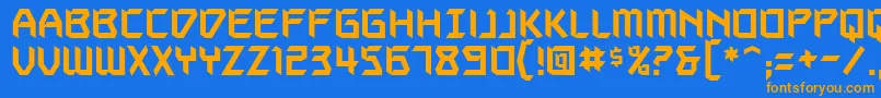 AutodestructBb Font – Orange Fonts on Blue Background