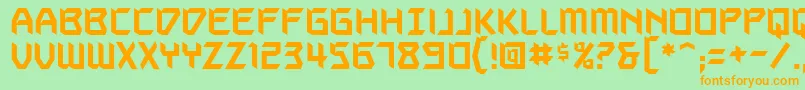 AutodestructBb Font – Orange Fonts on Green Background