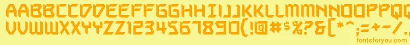 AutodestructBb Font – Orange Fonts on Yellow Background