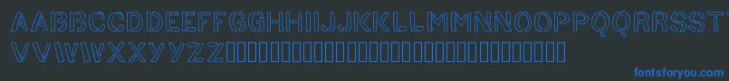 HandStencil Font – Blue Fonts on Black Background