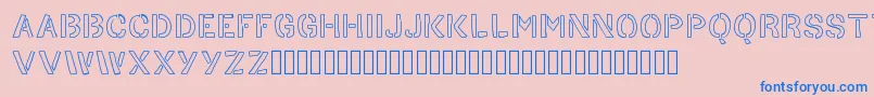 HandStencil Font – Blue Fonts on Pink Background