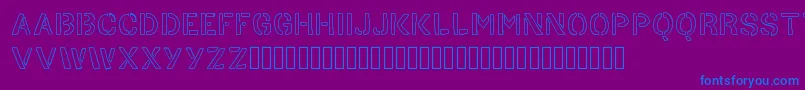 HandStencil Font – Blue Fonts on Purple Background