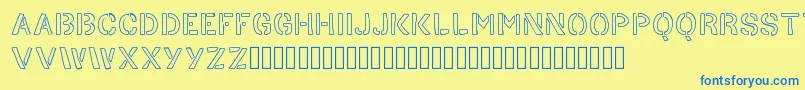 HandStencil Font – Blue Fonts on Yellow Background