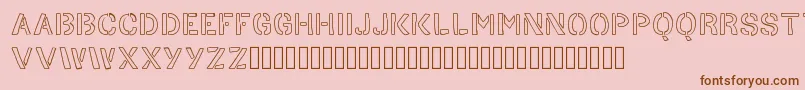 HandStencil Font – Brown Fonts on Pink Background