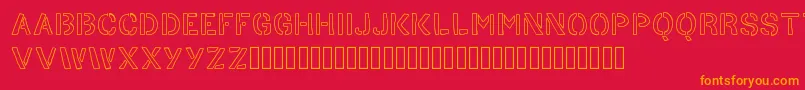 HandStencil Font – Orange Fonts on Red Background