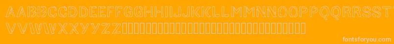 フォントHandStencil – オレンジの背景にピンクのフォント