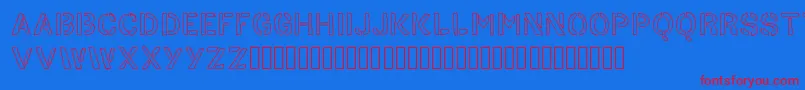 Шрифт HandStencil – красные шрифты на синем фоне
