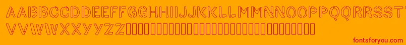 HandStencil Font – Red Fonts on Orange Background