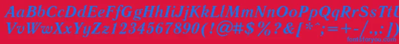 fuente LiteraturnayaBoldItalic – Fuentes Azules Sobre Fondo Rojo