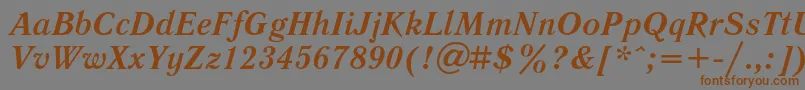 Шрифт LiteraturnayaBoldItalic – коричневые шрифты на сером фоне