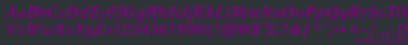 LiteraturnayaBoldItalic Font – Purple Fonts on Black Background