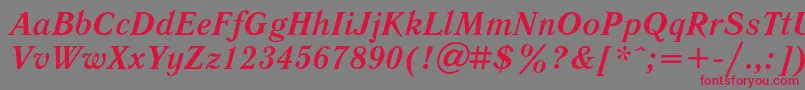 LiteraturnayaBoldItalic-Schriftart – Rote Schriften auf grauem Hintergrund