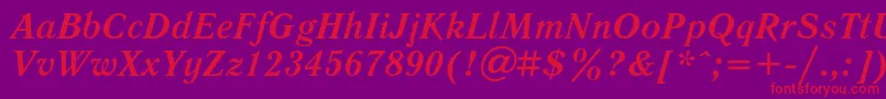 LiteraturnayaBoldItalic Font – Red Fonts on Purple Background