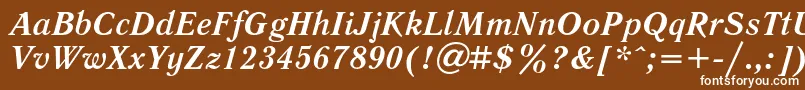 Czcionka LiteraturnayaBoldItalic – białe czcionki na brązowym tle