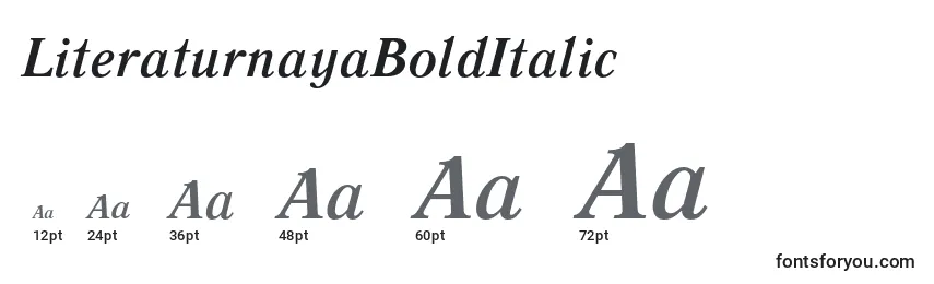 LiteraturnayaBoldItalic Font Sizes