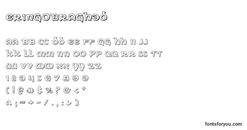 Czcionka Eringobragh3D – alfabet, cyfry, specjalne znaki