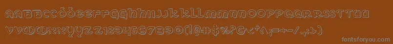 Eringobragh3D Font – Gray Fonts on Brown Background