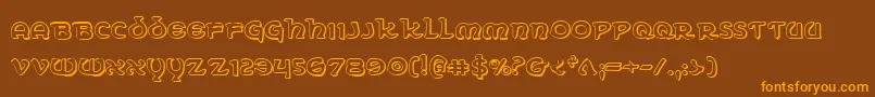 Eringobragh3D Font – Orange Fonts on Brown Background