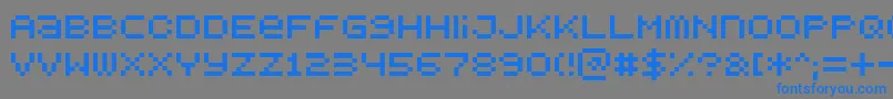 フォントBitdustOne – 灰色の背景に青い文字